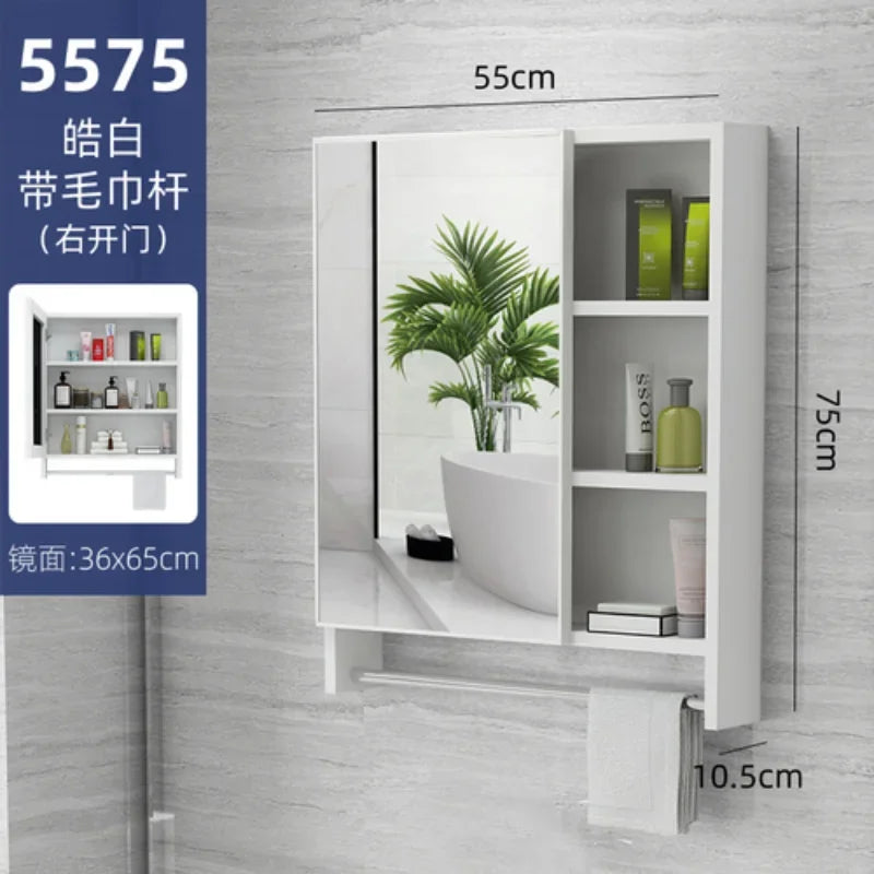 MMOOKA Nordic Wall Mounted Cabinets Mirror Storage Space Saving Aesthetic Bathroom Cabinets Makeup Shower Mobile Bagno Home Furniture