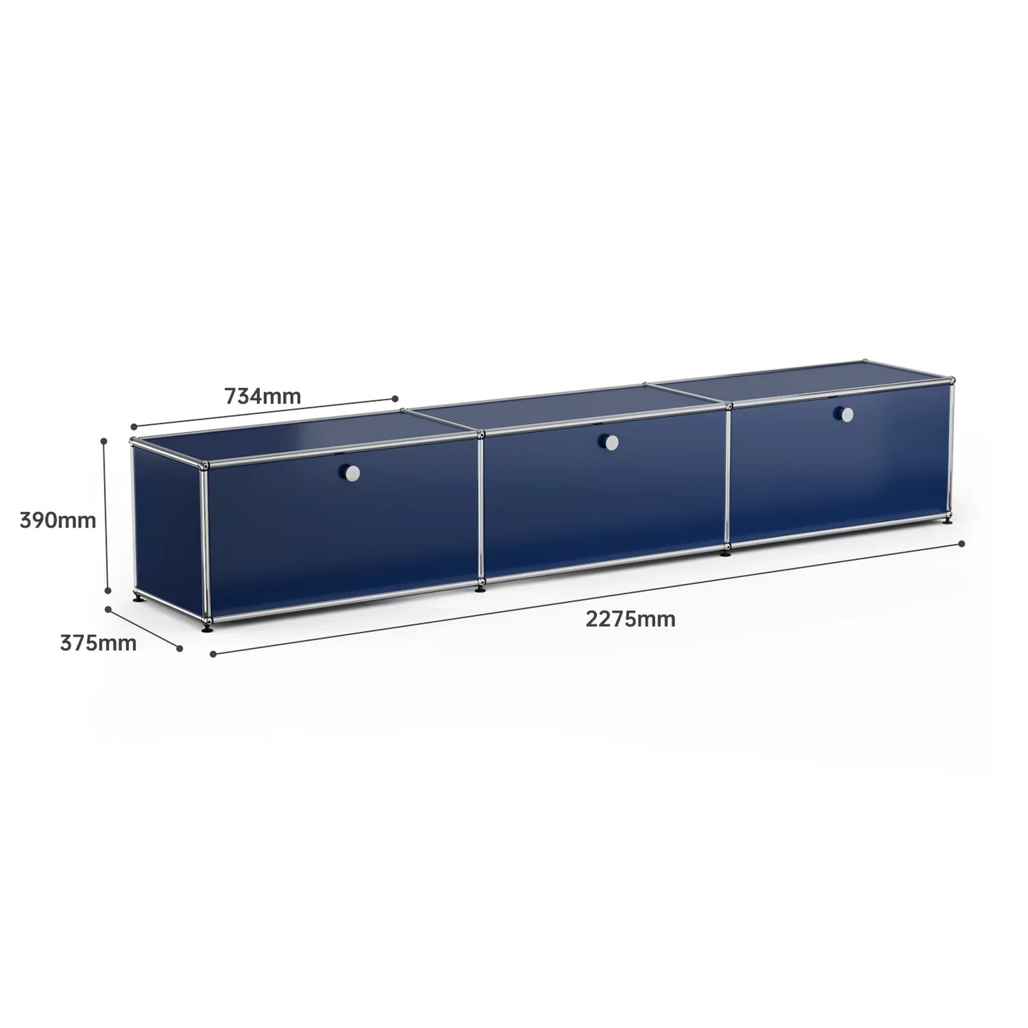 MMOOKA Storage Cabinet with 2/3/6 Haller Nightstand Modular Furniture Bed Side Table Holder Stainless Steel Metal Board for Living Room