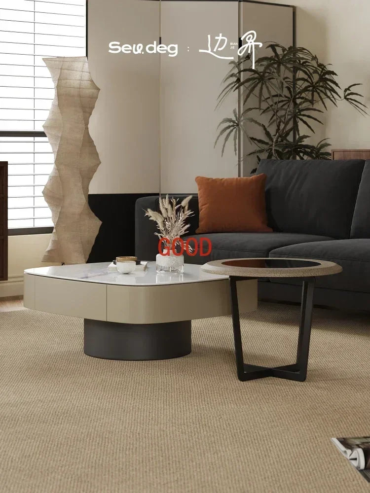 MMOOKA Living Room Home Minimalist High Sense Internet Celebrity Square Child and Mother Tea Table