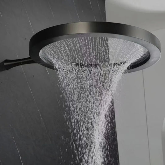 MMOOKA Tuqiu Bathroom Wall Mounted Shower Head Rainfall Brass 50x50cm Brush Gold Gray Basketball Hoop Design Pressure boost Ceiling MMOOKA.COM