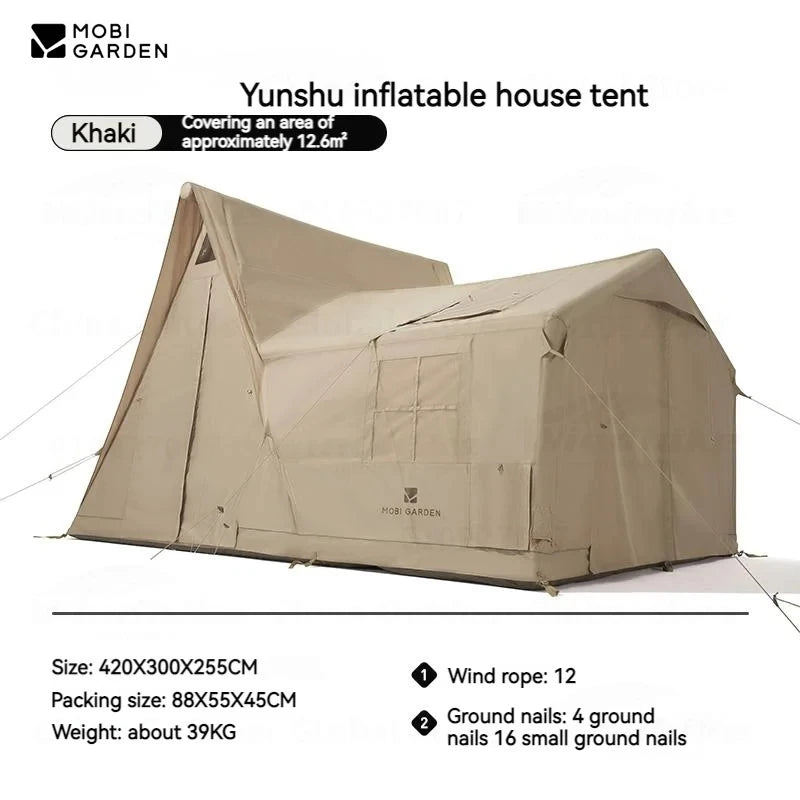 ANTNX MOBI GARDEN 12.6㎡ Outdoor Camping Air Tent Portable Inflatable Cabin Tent Large Space Family Park Windproof Waterproof CLOUD ANTNX.COM