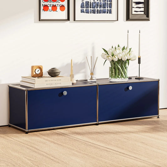 MMOOKA Storage Cabinet with 2/3/6 Haller Nightstand Modular Furniture Bed Side Table Holder Stainless Steel Metal Board for Living Room