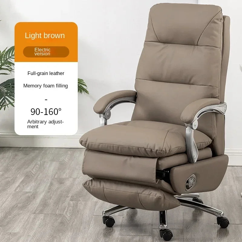 MMOOKA Study Ergonomic Office Chairs Leather Swivel Pedicure Accent Office Chairs Floor Rolling Lounge Sillas Oficina Furniture Wrx