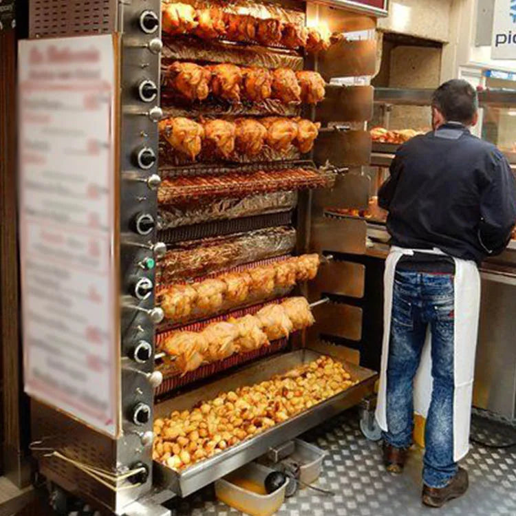 ANTNX best price vertical double door gas 2 to 8 rods commercial roasted chicken rotisseries machine chicken rotisserie oven ANTNX.COM