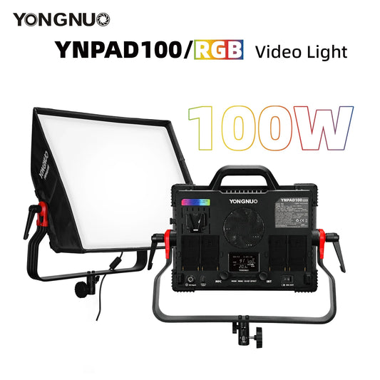 MMOOKA YONGNUO YNPAD100 RGB Studio Video LED Panel Light with Full Color Reaches 100W  for YouTube Tikok Photography Lighting