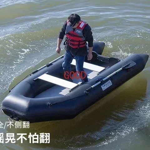 MMOOKA 2.3~3.8m Inflatable Boat with Air Deck Set 1.2mm PVC Assault Boats with Anti-collision Speed Raft Kayak Rowing Accessories
