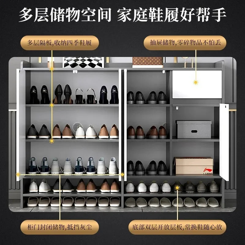 MMOOKA Entrance Shoe Cabinet Light Luxury Home Entrance Shoe Rack Large Capacity Multi-layer Entrance Cabinet Balcony Storage Locker