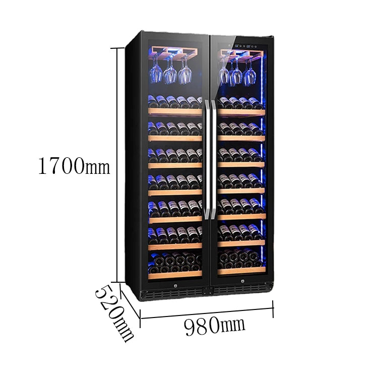 NEW Design Wine Fridge Glass Door Drinks Cellar Dual Zone Freestnding Wine Cooler