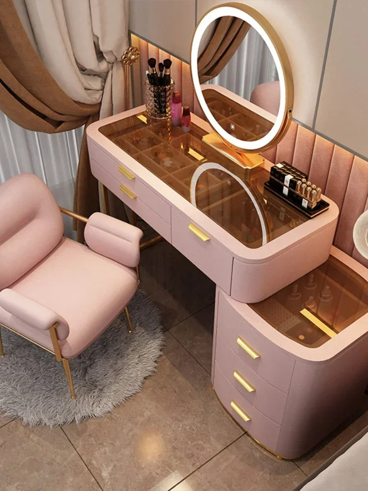 MMOOKA Dressing Table With Mirror Bedroom Dresser Storage Cabinet Dressing Table Dresser Vanity Table Bedroom Furniture For Make up