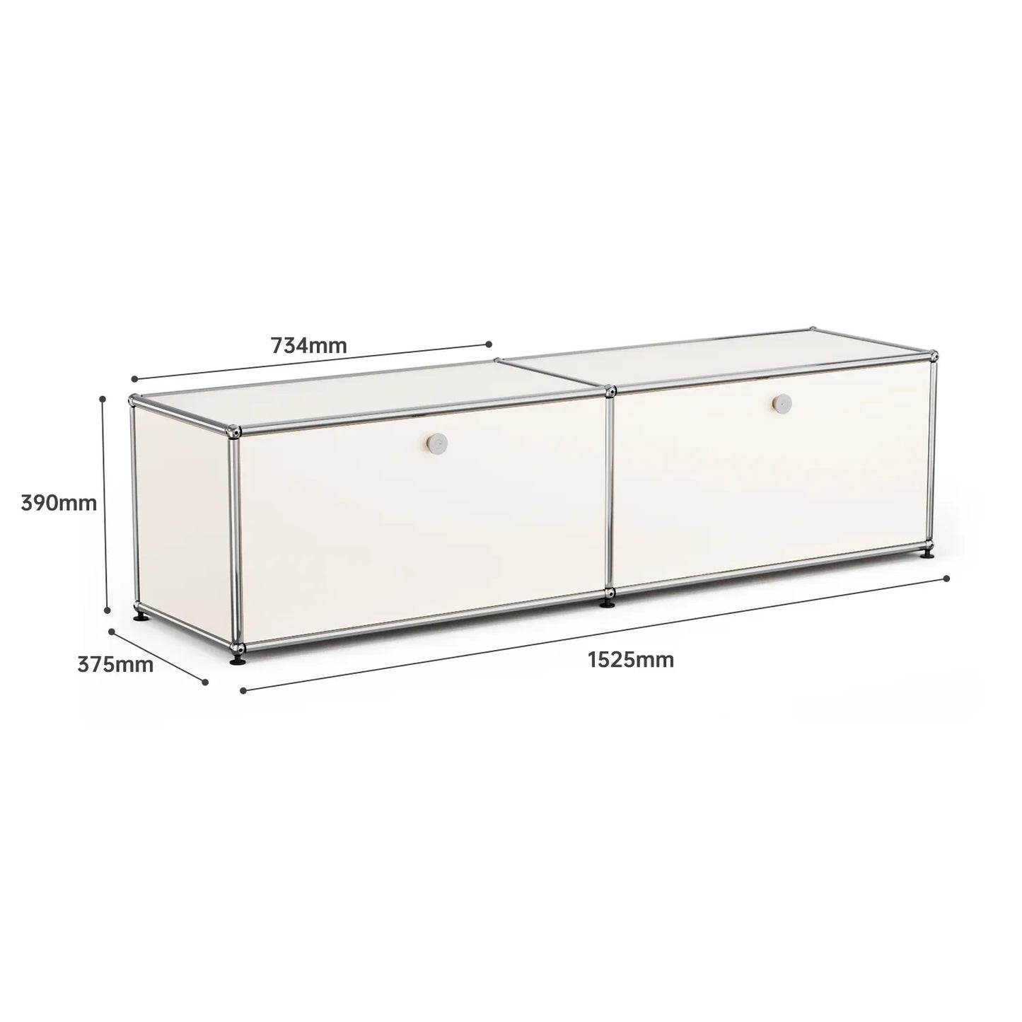 MMOOKA Storage Cabinet with 2/3/6 Haller Nightstand Modular Furniture Bed Side Table Holder Stainless Steel Metal Board for Living Room
