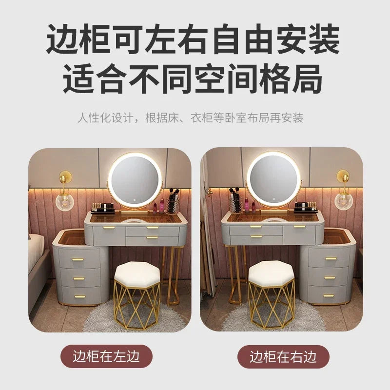 MMOOKA Dressing Table With Mirror Bedroom Dresser Storage Cabinet Dressing Table Dresser Vanity Table Bedroom Furniture For Make up
