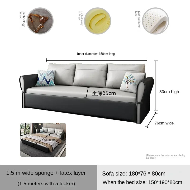 MMOOKA Smart sofa up and down bed folded dual-purpose living room, upper and lower bunk sofa bed, inside flip multi-functional study