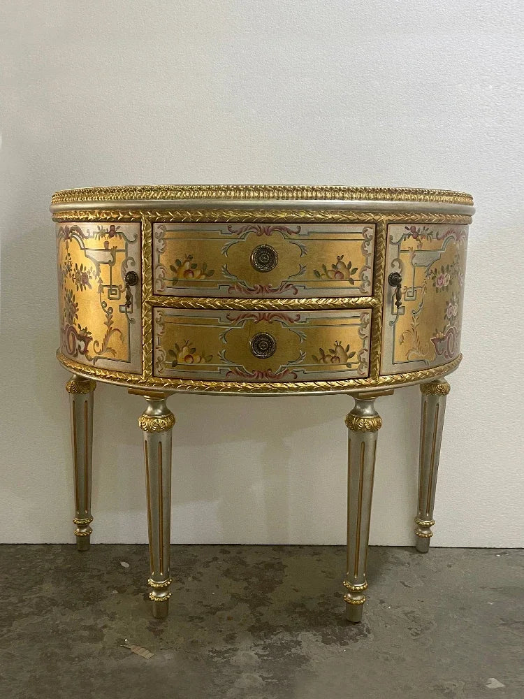 MMOOKA French Luxury Hand-Painted Gilding-Door American Living Room Entrance Cabinet European Solid Wood Birch