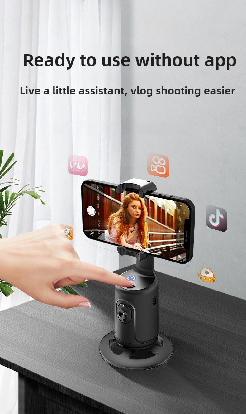 MMOOKA 360 Rotation Handheld Gimbal Following Shooting Mode Anti Shake Video Record Stabilizer For Smartphone Handheld Gimbals Holder