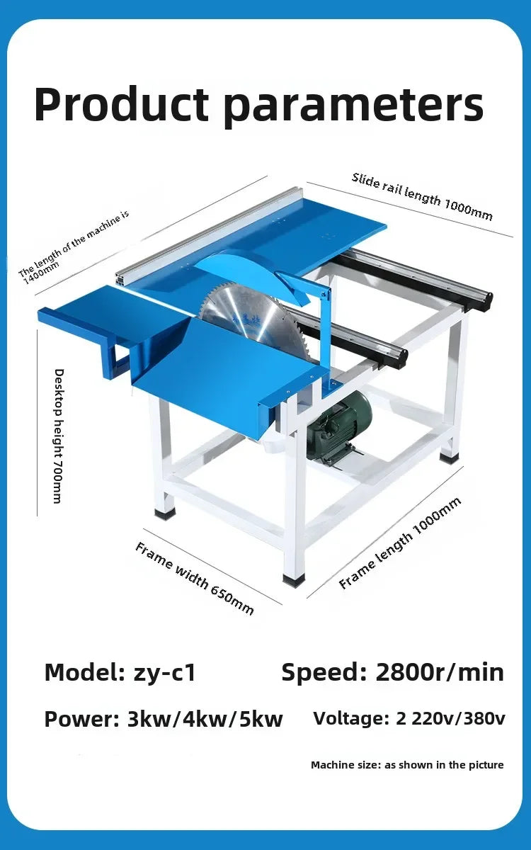 ANTNX Push Table Saw for Woodworking Table Saw Cutting Machine Guide Type Wood Crusher Electric Circular Saw Machine ANTNX.COM