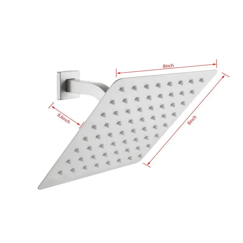 Ultra-Thin Stainless Steel Rain Shower Head with Self-Cleaning Nozzles, High Pressure Waterfall Design for Full Body Coverage
