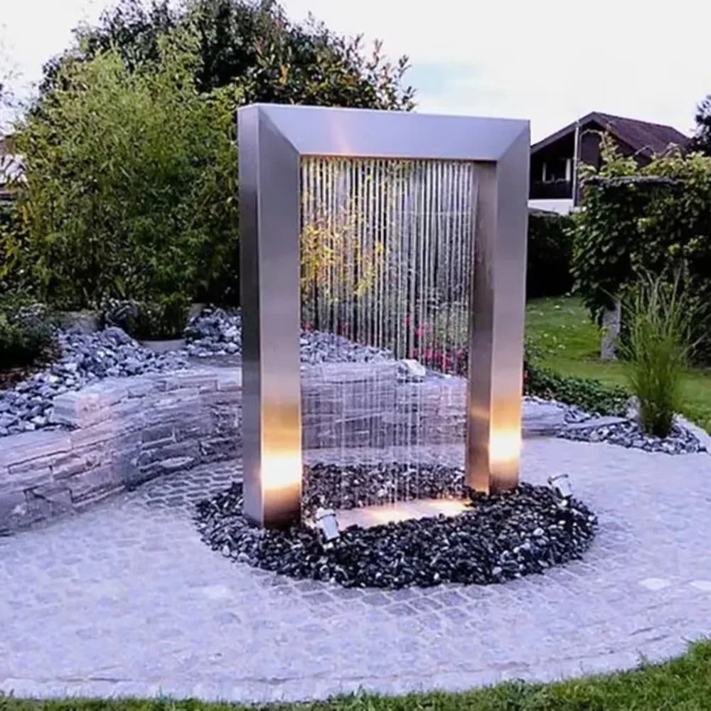 ANTNX Customized Swimming Pool Stainless Steel Wall Water Blade Waterfall Fountains Metal Garden Sculpture Fountain ANTNX.COM