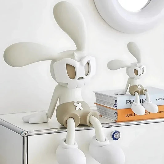ANTNX Creative Children's Room Wearing Mask, Rabbit Sitting Posture Decoration, Home Living Room, TV Cabinet, Sofa Soft Decorations ANTNX.COM