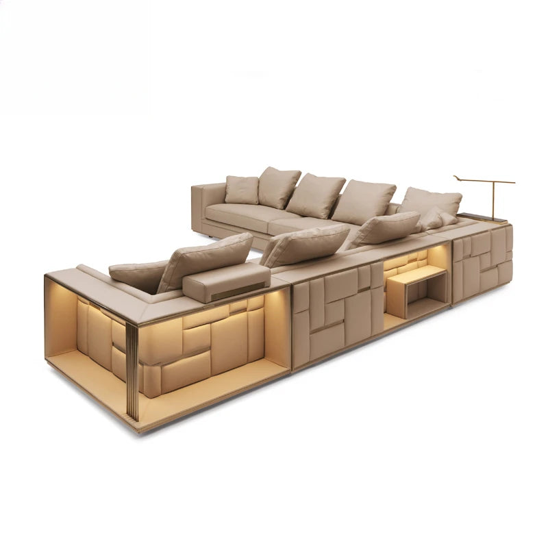 ANTNX Design Leather Living Room Sofas Luxury Modern Office Ergonomics Living Room Sofas Individual Storage Divano Trendy Furniture ANTNX.COM