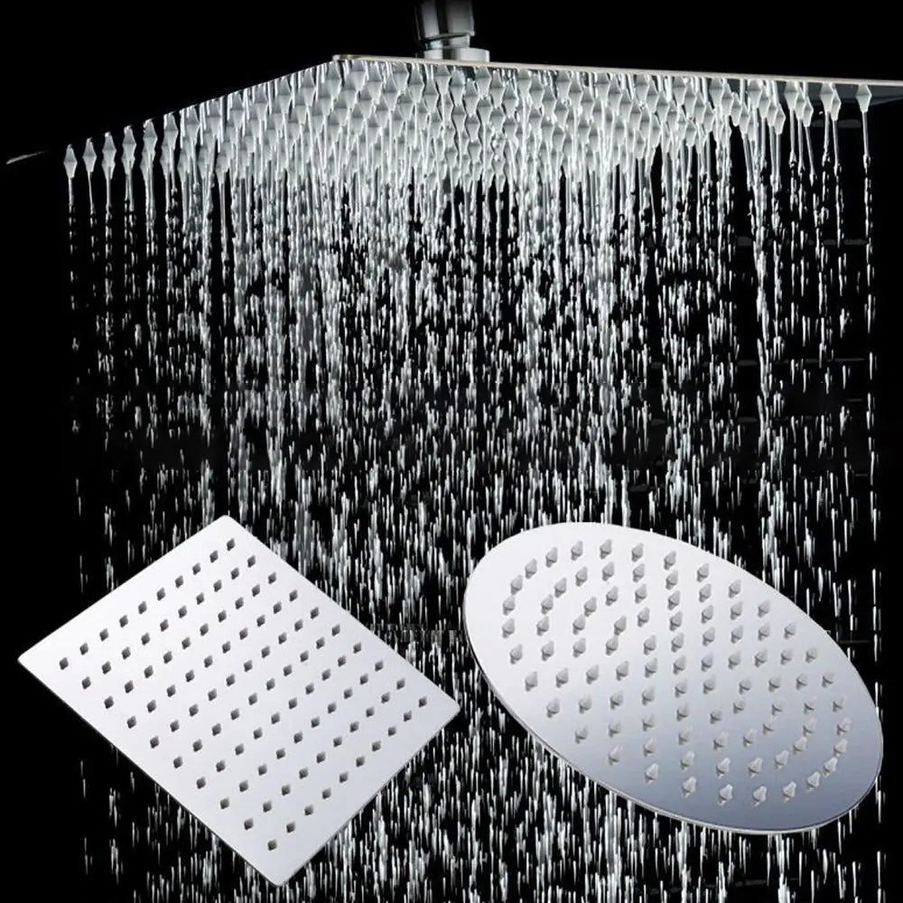 6/8/10 Inch Waterfall Shower Heads Ultra-Thin High Pressure High Flow Rainfall Shower Head Stainless Steel Boosting Nozzle