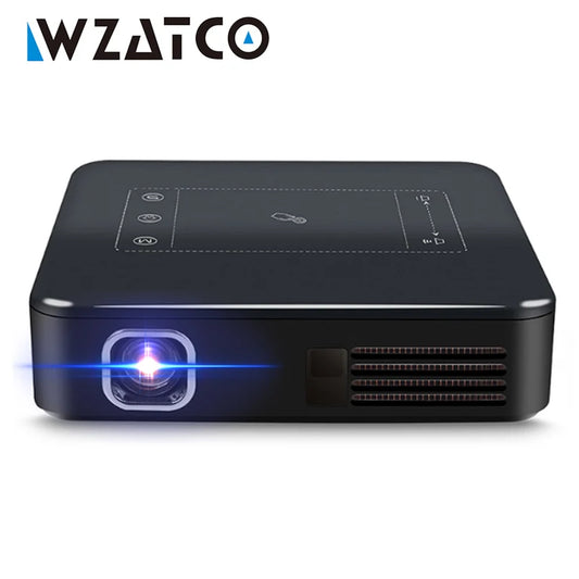 ANTNX WZATCO D13 Android Mini Pocket Projector 4K Smart Pico DLP Portable LED WIFI Built-in Battery Home Theater Beamer Proyector ANTNX.COM