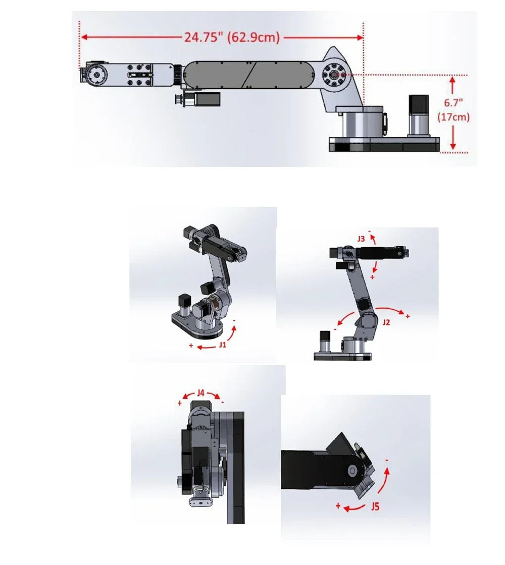 ！AR4 6DOF Arm Robotic Arm Desktop Mechanical Arm with Motor Controller ROS Open Source 2KG Load