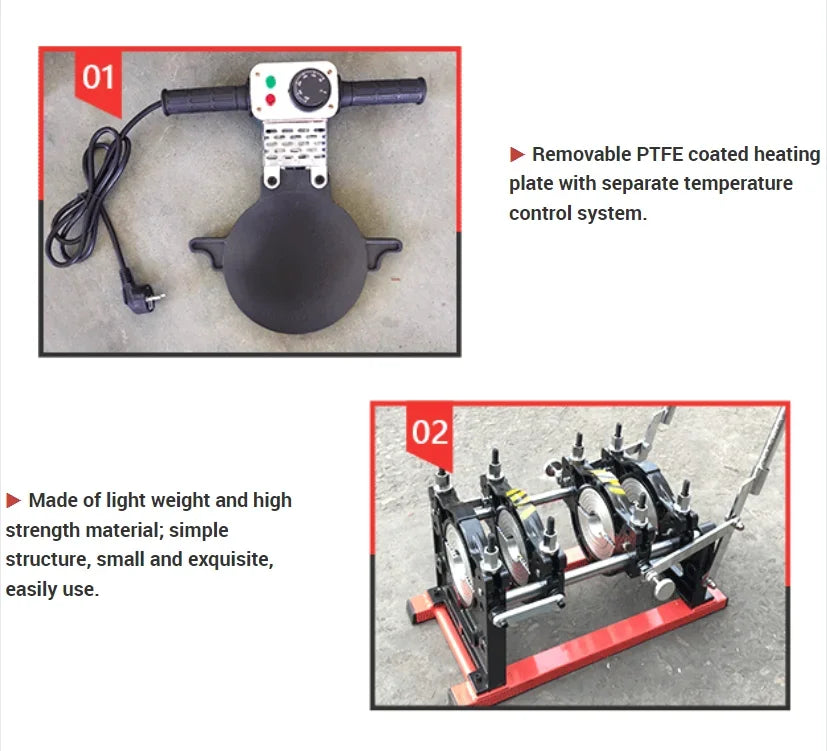 ANTNX Polyfusion 63-160mm Manual Hand Screw Butt Fusion Welding Machine Hdpe Pipe Plastic Welders Thermofusion Welding Machine ANTNX.COM