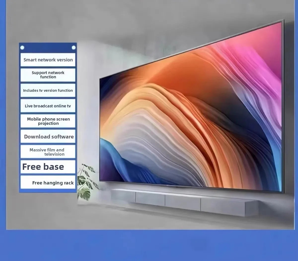 ANTNX 2025 new 8K full screen high definition intelligent voice 65 inch TV ANTNX.COM