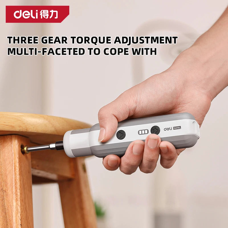DELI Electric Screwdriver Set Home Cordless Electric Dril USB Rechargeable Multi-function Disassembly Torque Repair Tools Kit
