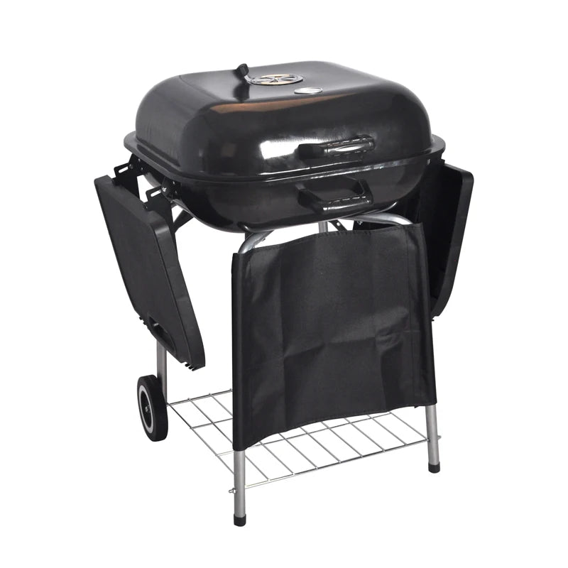 SEJR Outdoor 22 inch Black Porcelain Portable Charcoal Grill BBQ Barbecue