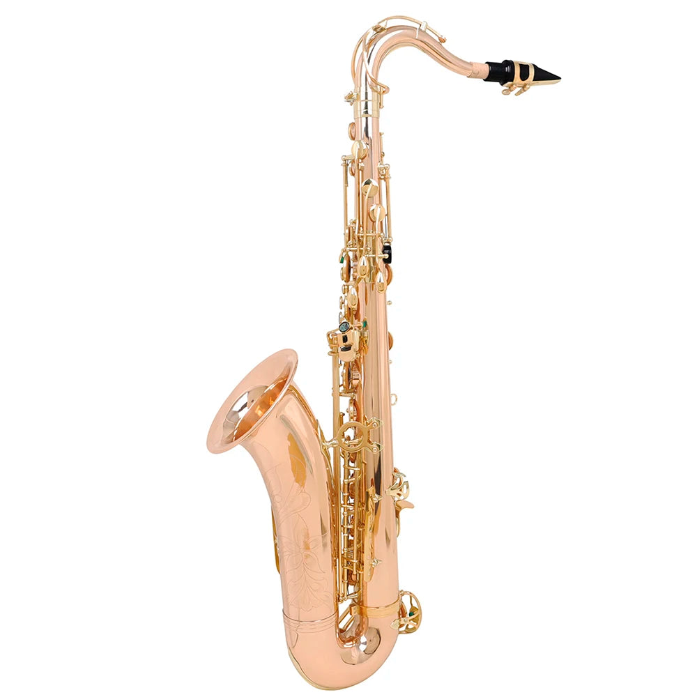 SLADE Brass Tenor Saxophone Instrument Professional Bb Saxophone with Cleaning Cloth Glove Reed Back Mouthpiece Accessories