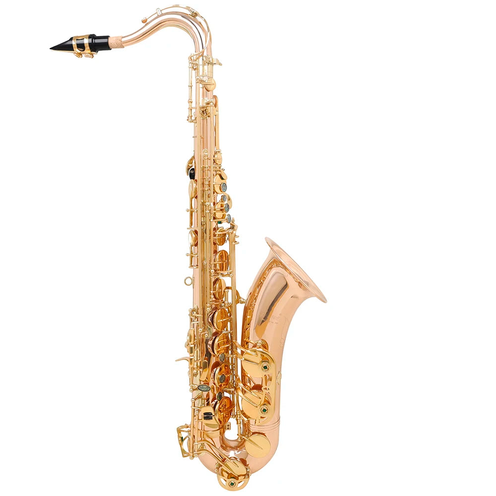 SLADE Brass Tenor Saxophone Instrument Professional Bb Saxophone with Cleaning Cloth Glove Reed Back Mouthpiece Accessories