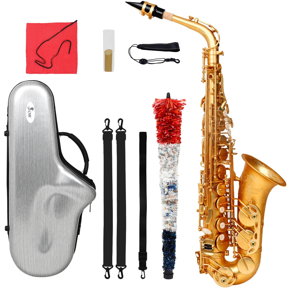 SLADE High-Grade Matte Gold Eb Gold Professional Brass Metal Wind Instruments Alto Saxophone With Case
