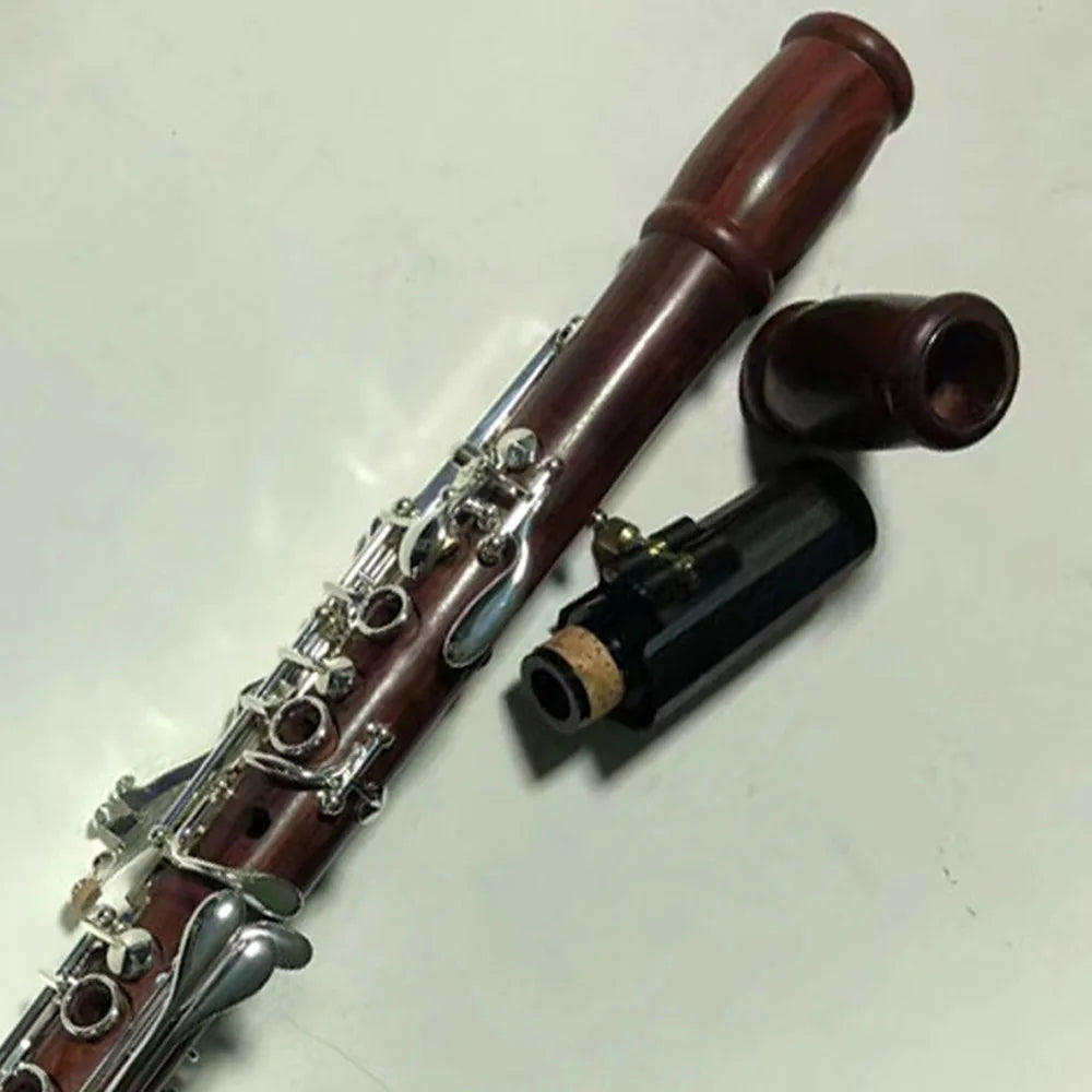 SLADE Professional Clarinet in Bb with 17 Keys Rosewood White Brass Keys Clarinet for Band Students Beginners