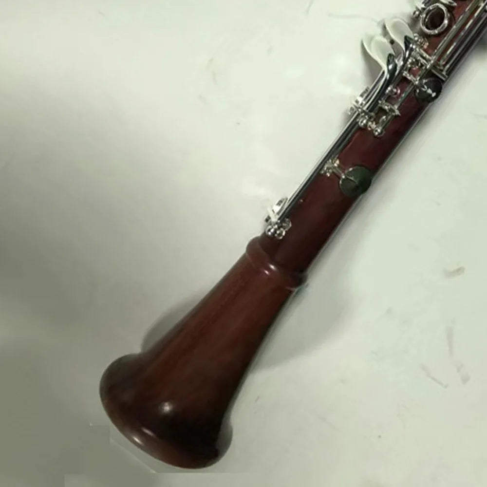 SLADE Professional Clarinet in Bb with 17 Keys Rosewood White Brass Keys Clarinet for Band Students Beginners