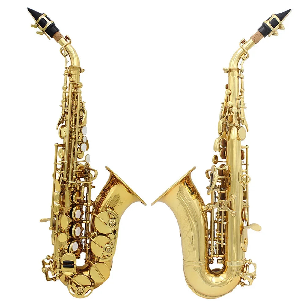 SLADE Soprano Saxophone Bb Tone Brass Sax Engraved Floral Saxofon With Reeds Case Mouthpiece Wind Instrument Parts & Accessories