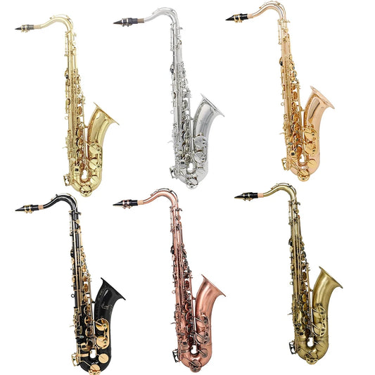 SLADE Tenor Saxophone Professiona Brass Gold Silver Nickel Plating Classic Tenor Saxophone Bb Adjustment Sax with Accessories