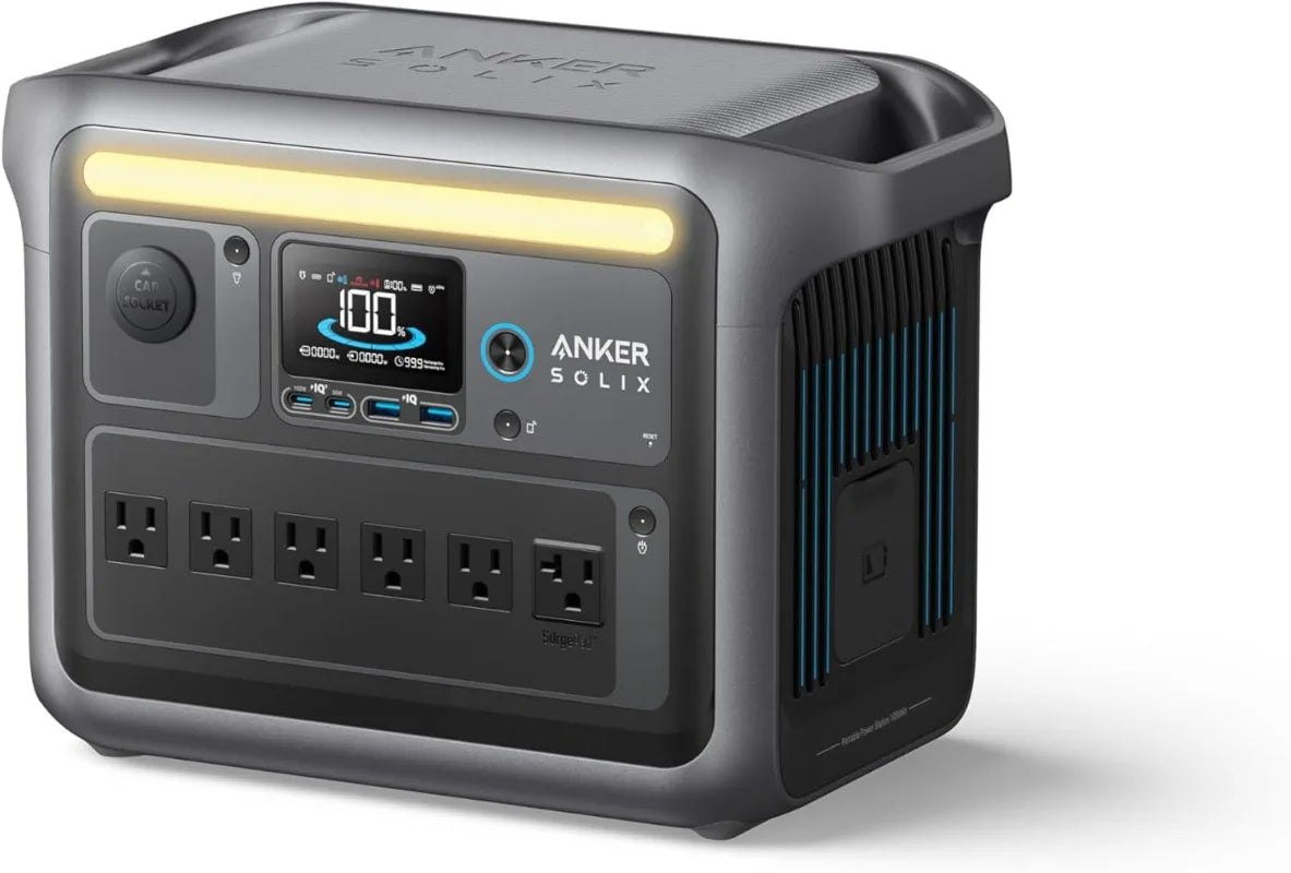 SOLIX C1000 Portable Power Station 1800W (Peak 2400W) Solar Generator Full Charge in 58 Min 1056wh Battery for Home Backup