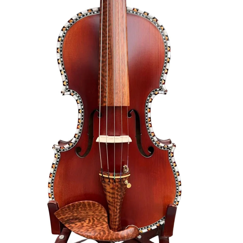MMOOKA SONG Master 5 string Violin 4/4,Bird's eye wood Shell Purfling,Great sound #15780