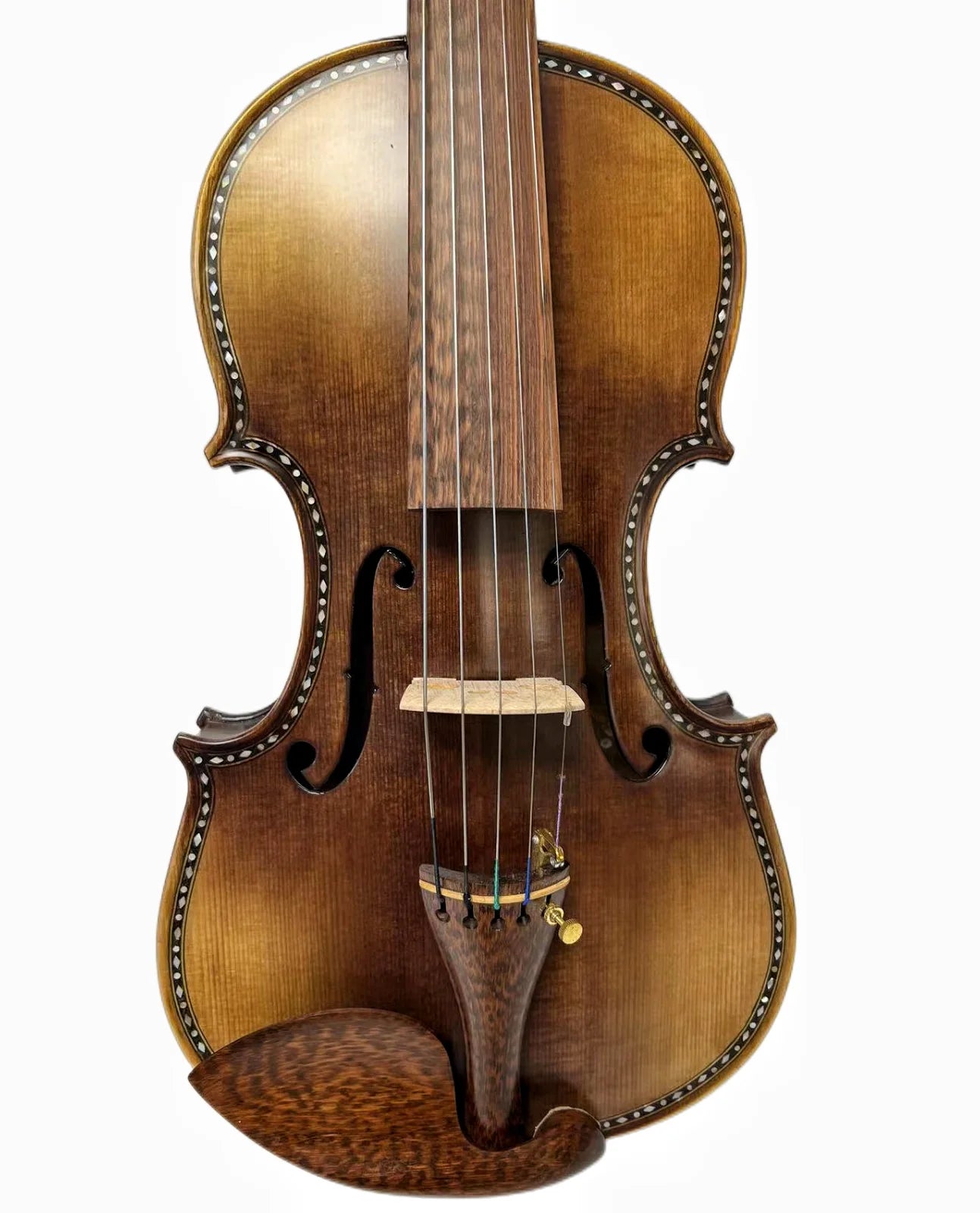 MMOOKA SONG Master 5 strings 4/4 Violin,Bird's eye Maple wood Carved rib neck profession Fiddler One-piece Flame Maple Back