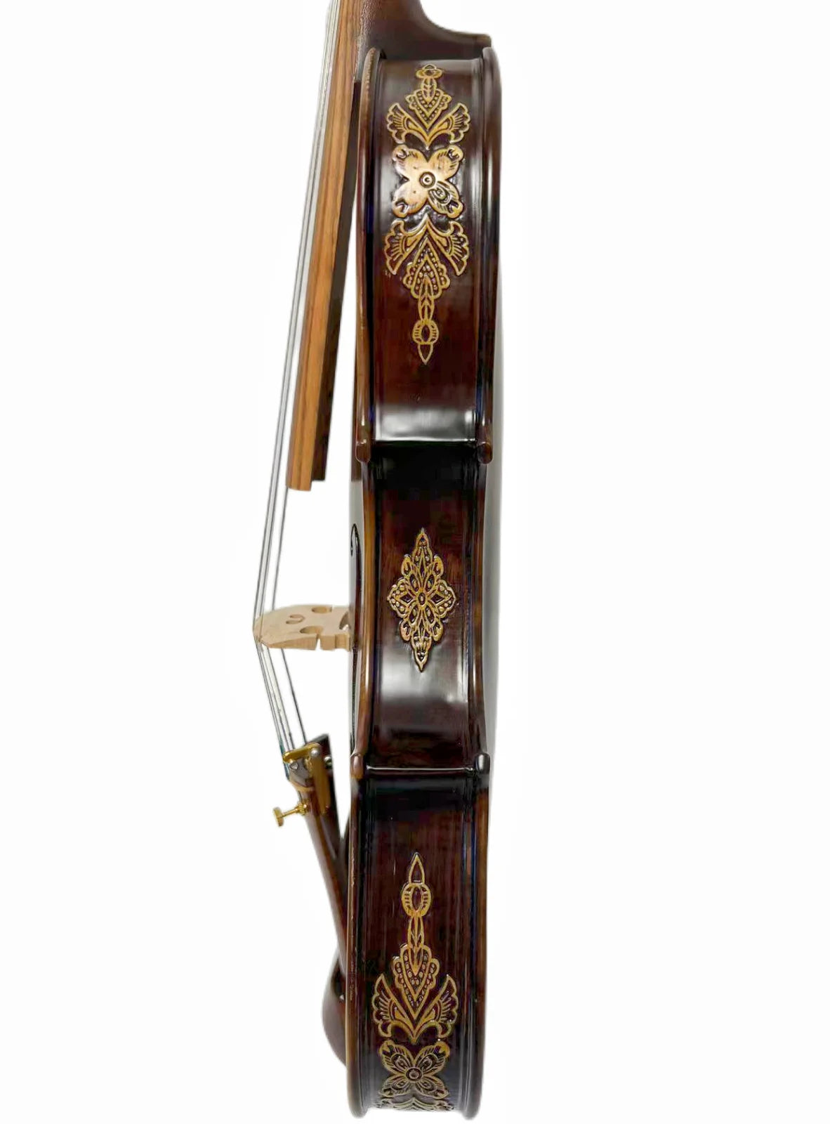 MMOOKA SONG Master 5 strings 4/4 Violin,Bird's eye Maple wood Carved rib neck profession Fiddler One-piece Flame Maple Back