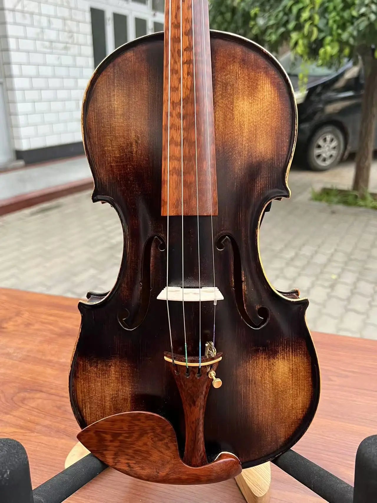 SONG Professional 4/4 Violin For Concert,Flames Maple wood Whole back #15970