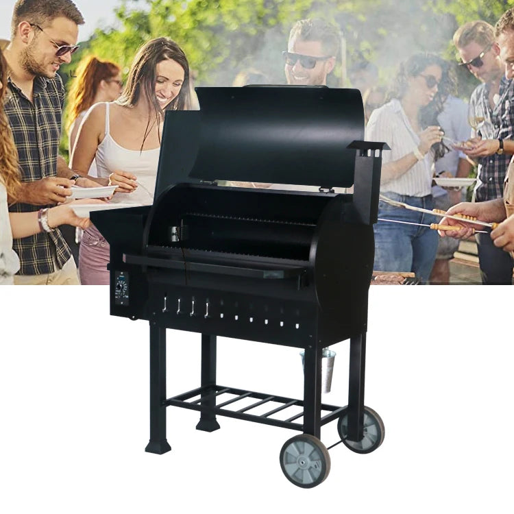 SPCC,black powder coated grill with grilling and smoking big space