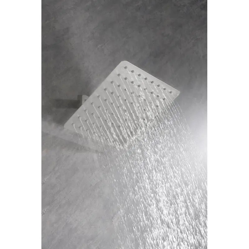 Ultra-Thin Stainless Steel Rain Shower Head with Self-Cleaning Nozzles, High Pressure Waterfall Design for Full Body Coverage