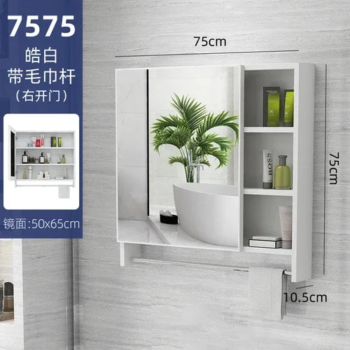 MMOOKA Nordic Wall Mounted Cabinets Mirror Storage Space Saving Aesthetic Bathroom Cabinets Makeup Shower Mobile Bagno Home Furniture