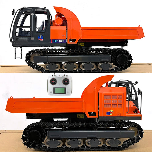 ANTNX EG110R 1/12 Hydraulic RC Dump Truck Metal Tracked Truck Transporter RTR with Light System Boy RC Car Model Toy ANTNX.COM