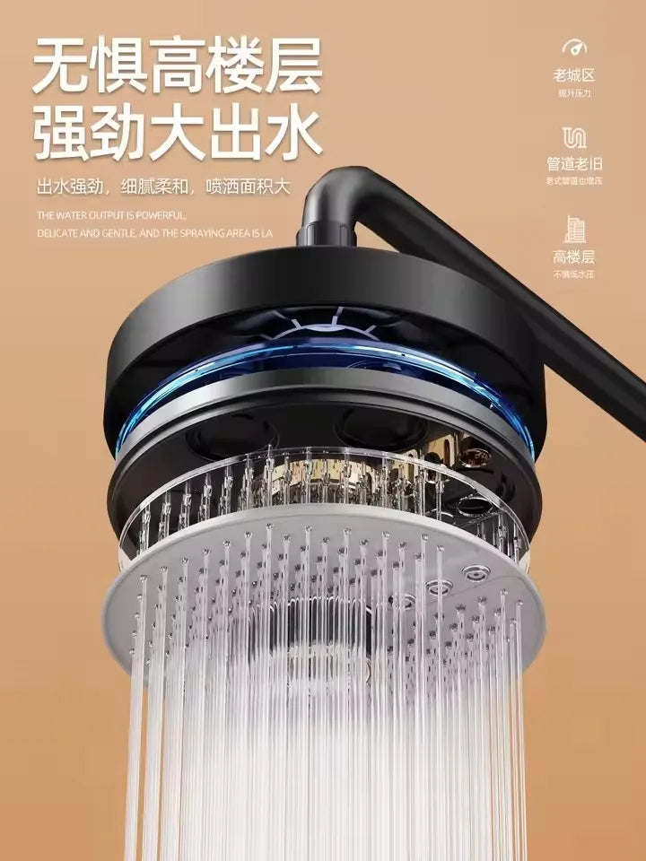 Large Flow 5 Modes Rainfall Shower Head Supercharge Ceiling Mounted Spa Showerhead High Pressure Top Spray Bathroom Accessories