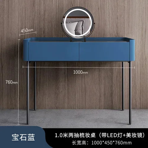 MMOOKA Italian Minimalist Dressing Table Modern Bedroom Mirror Jewelry Box Password Lock