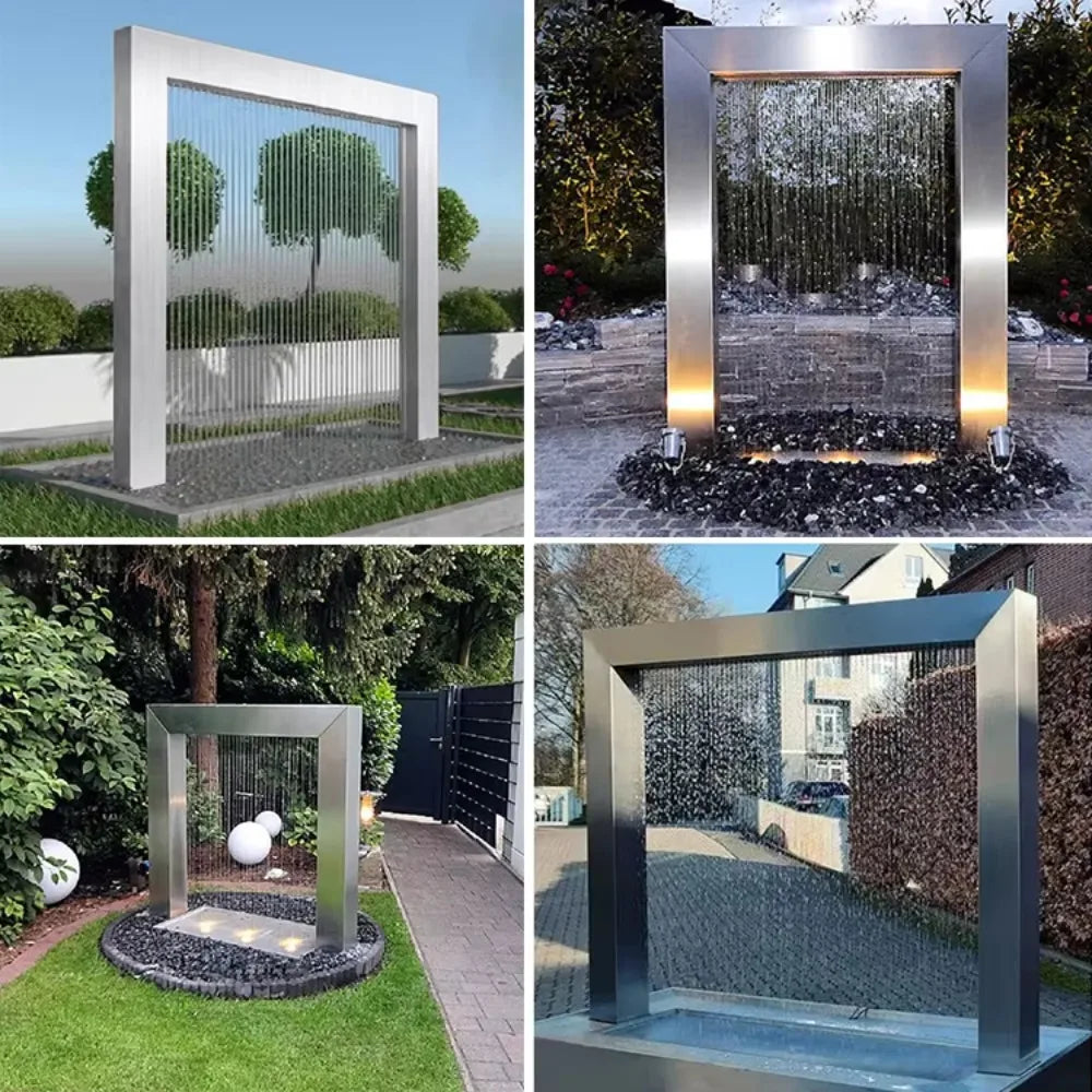 ANTNX Customized Swimming Pool Stainless Steel Wall Water Blade Waterfall Fountains Metal Garden Sculpture Fountain ANTNX.COM