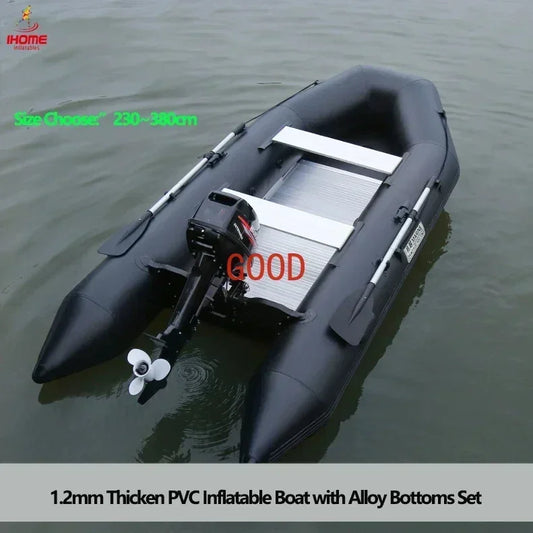 MMOOKA 2.3~3.8m Inflatable Boat with Alloy Bottoms Set 1.2mm Thicken PVC Assault Boat V Shape Keel Boat Bottoms LUYA Fishing Boats Set